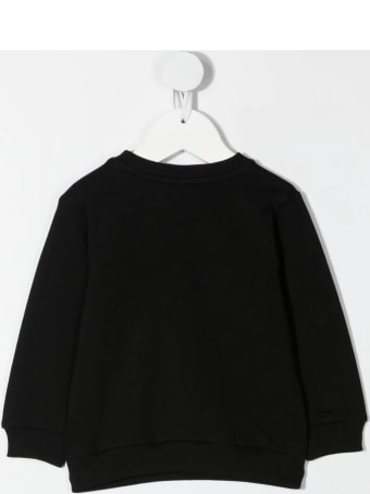 Balmain Newborn Black Sweatshirt With Golden Buttons
