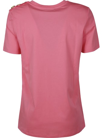 Balmain Button Embellished Logo T-shirt