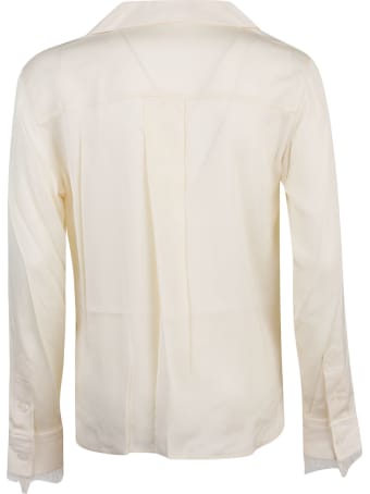Calvin Klein Collection Blusa Ls Lace Trim