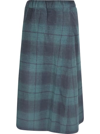 Zucca Asymmetric Checked Skirt