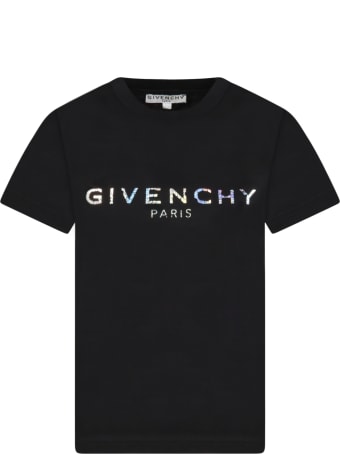 Givenchy Black T-shirt For Kids With Logo