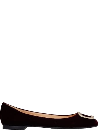 Fabio Rusconi Ballet Flats In Bordeaux Velvet