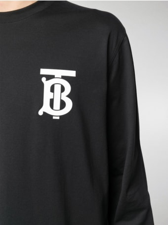 Burberry Jerseyy Long Sleeve Tee With Monogram Print