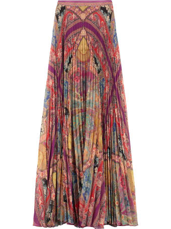 Etro Printed Pleated Maxi-skirt