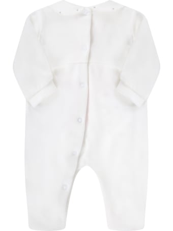 Blumarine White Babygrow For Babygirl With Logo