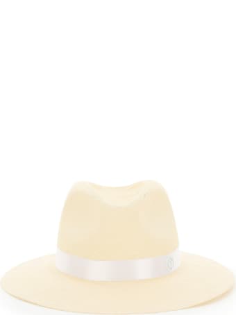 Maison Michel Henrietta Straw Fedora Hat With Pearls