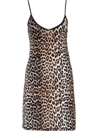 Ganni Animalier Rayon Blend Dress