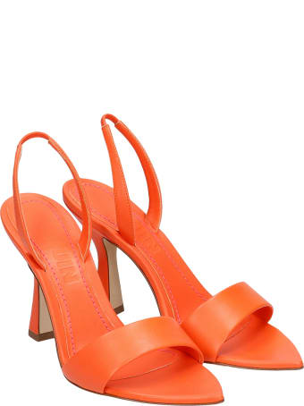 3JUIN Lily 095 Sandals In Orange Leather
