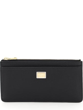 Dolce & Gabbana Card Holder Pouch In Hammered Leather