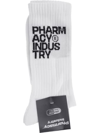 Pharmacy Industry Man White Socks With Black Logo