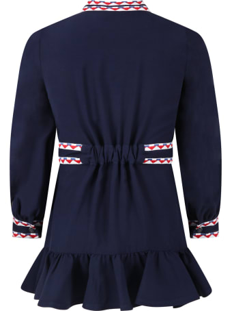 Stella Jean Blue Dress For Girl With Arrows