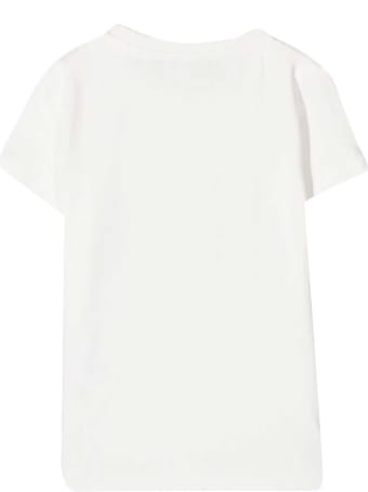 Young Versace White T-shirt With Golden Print
