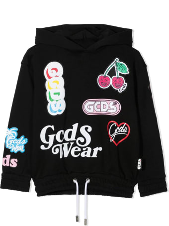 GCDS Black Cotton Hoodie