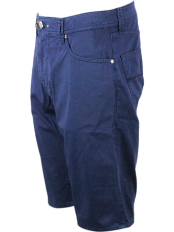 Sartoria Tramarossa Ascanio Bermuda Shorts In 5-pocket Stretch Cotton Gabardine