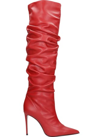 Le Silla High Heels Boots In Red Leather