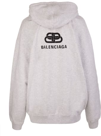 Balenciaga Light Grey Hoodie With Back Logo