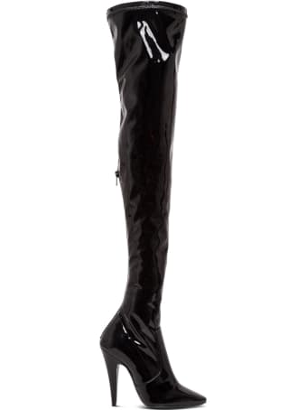 Saint Laurent Patent Leather Aylah Over The Knee Boots