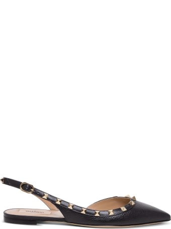 Valentino Garavani Rockstud Slingback Ballerina Shoes