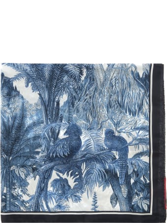 For Restless Sleepers Blue Floral Patterned Foulard