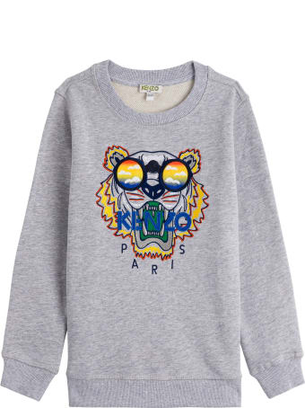 Kenzo Kids Sweatshirt With Tiger Embroidery And Logo