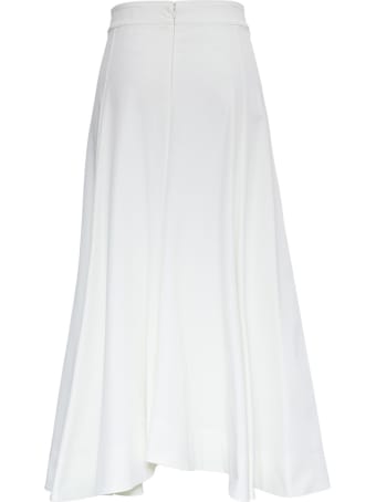 Jil Sander Long Flared White Skirt