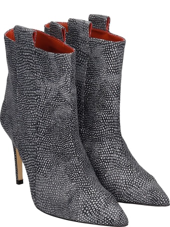 Bams High Heels Ankle Boots In Black Leather