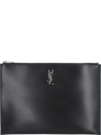 Saint Laurent Leather Flat Pouch