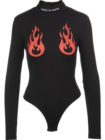 Vision of Super Black And Red "flames Tits" Body