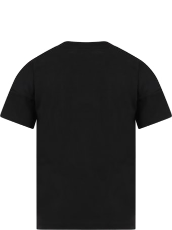 Kenzo Kids Black T-shirt For Kids With Tiger