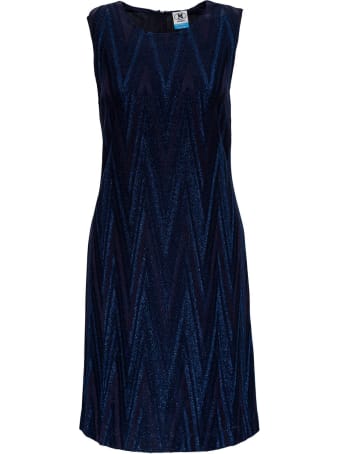 M Missoni Sheath Dress In Lurex Jersey With Chwvron Pattern