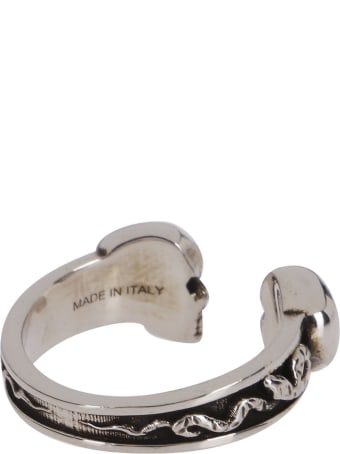 Alexander McQueen Silver-tone Steel Skull Ring