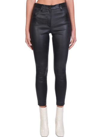 Theory Jean L.bristol Pants In Black Leather