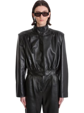 Magda Butrym Leather Jacket In Black Leather