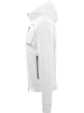 Herno White Cotton Bomber Sweater