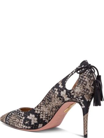 Aquazzura Forever Marilyn Python Print Leather Pumps