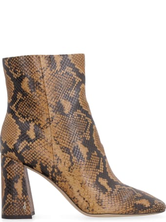 Sam Edelman Codie Snakeskin Print Heels Ankle Boots