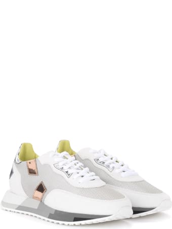 GHOUD Suede And Silver Fabric Rush Sneaker