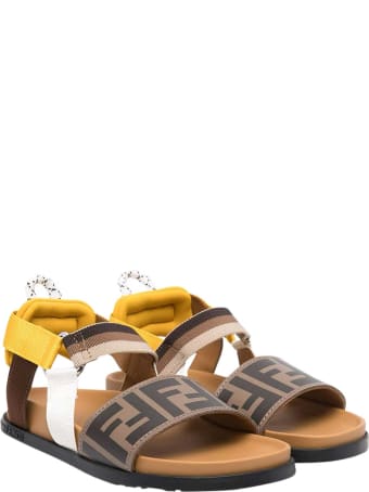 Fendi Sandals With Logo Texture