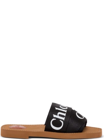 Chloé Woody Sabot In Canvas With Logo