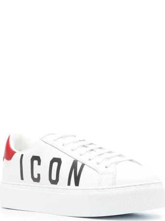 Dsquared2 Woman White Icon New Tennis Sneakers