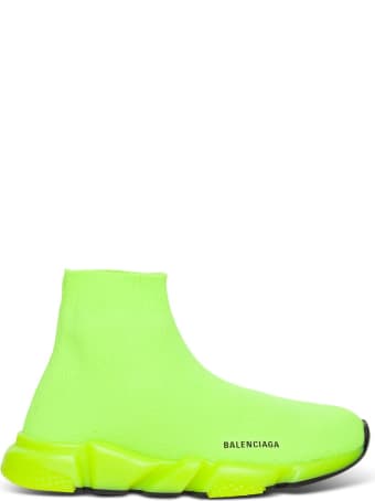 Balenciaga Speed Snekaers In Neon Yellow Knitted Stretch