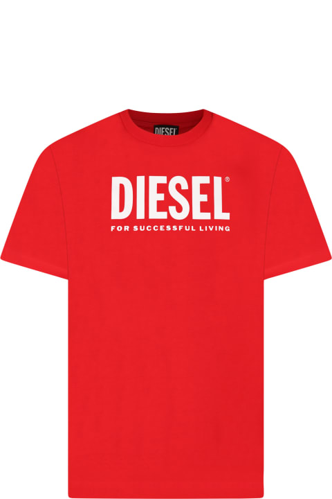 Dresses for Girls Diesel Red Dress For Girl With Logo
