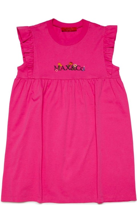 ガールズ Max&Co.のワンピース＆ドレス Max&Co. Kids Logo-embroidered Ruffle Detailed Dress