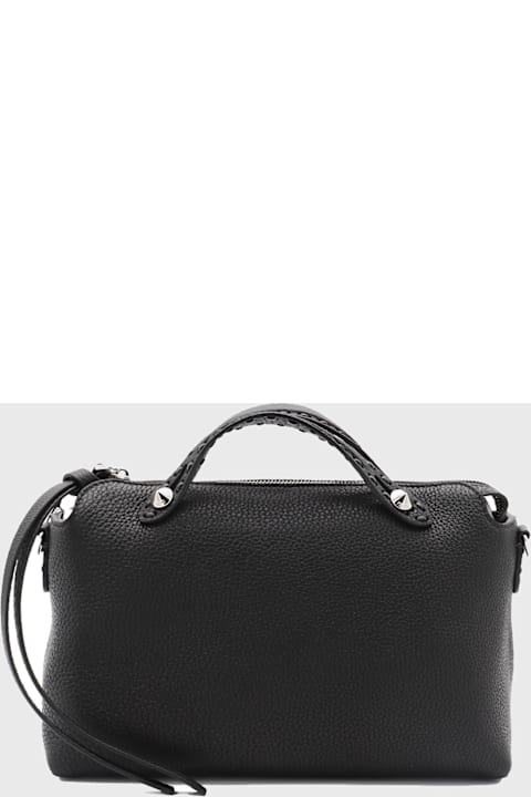 Homeware Fendi Black Leather Top Handle Bag