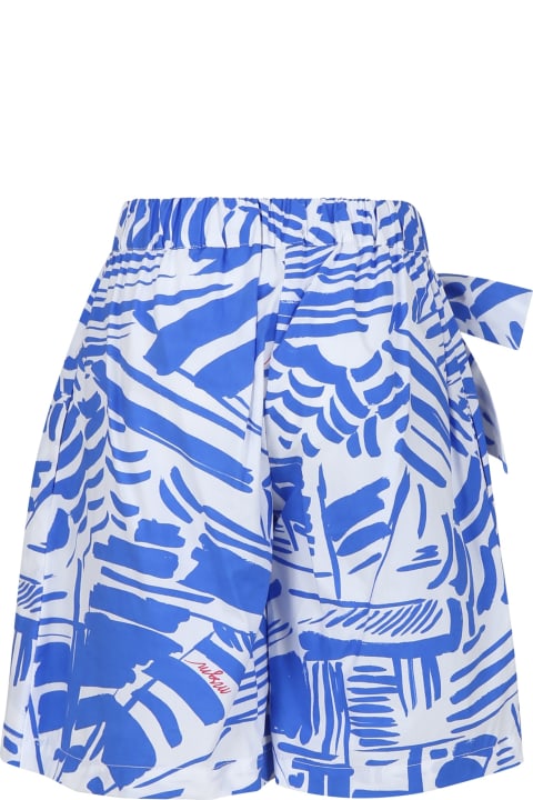 Fashion for Kids MSGM Blue Short For Girl With Logo