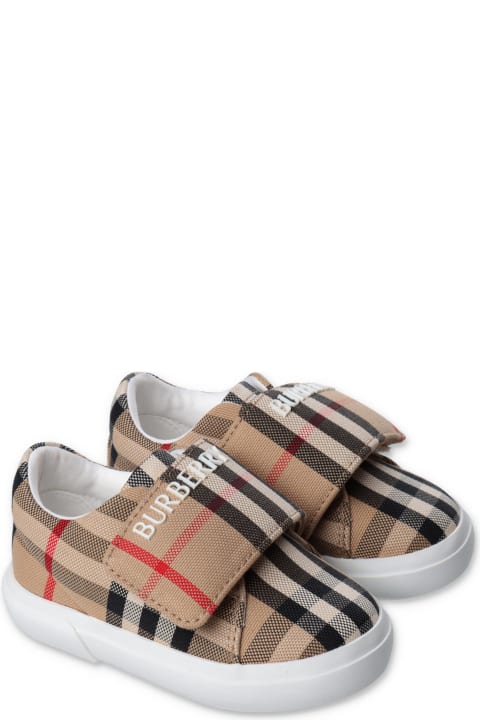 Burberry Shoes for Baby Boys Burberry Burberry Sneakers Vintage Check In Tela Di Cotone Baby Boy