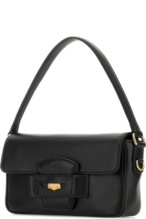 Miu Miu Totes for Women Miu Miu Black Leather Handbag