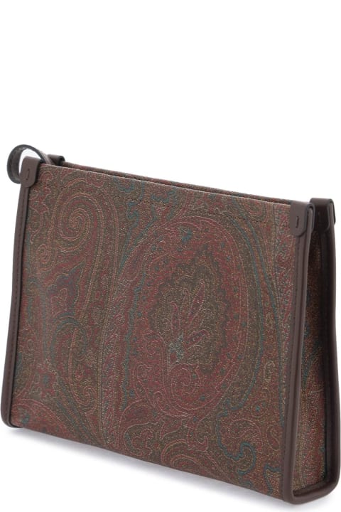 Etro Bags for Men Etro Paisley Pouch With Embroidery