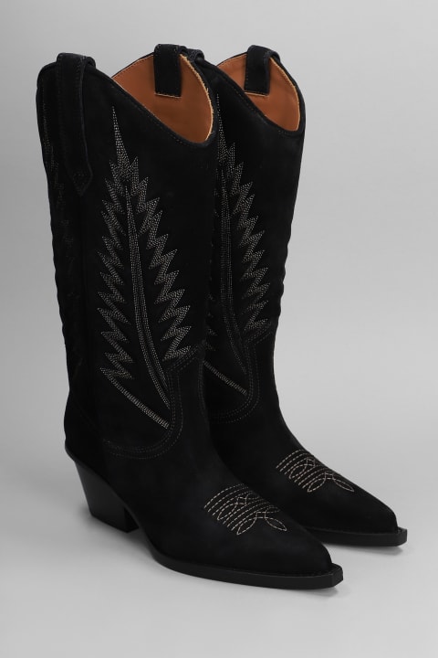 ウィメンズ Paris Texasのシューズ Paris Texas Rosario Texan Boots In Black Suede