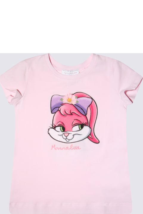 Monnalisa T-Shirts & Polo Shirts for Girls Monnalisa Pink Fairytale Cotton T-shirt